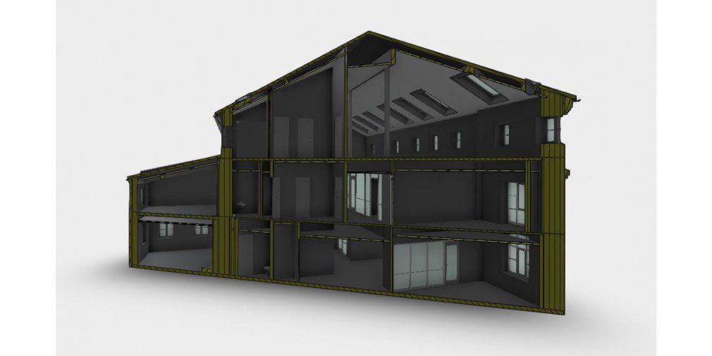 A 3D model of a building created by Scan Survey