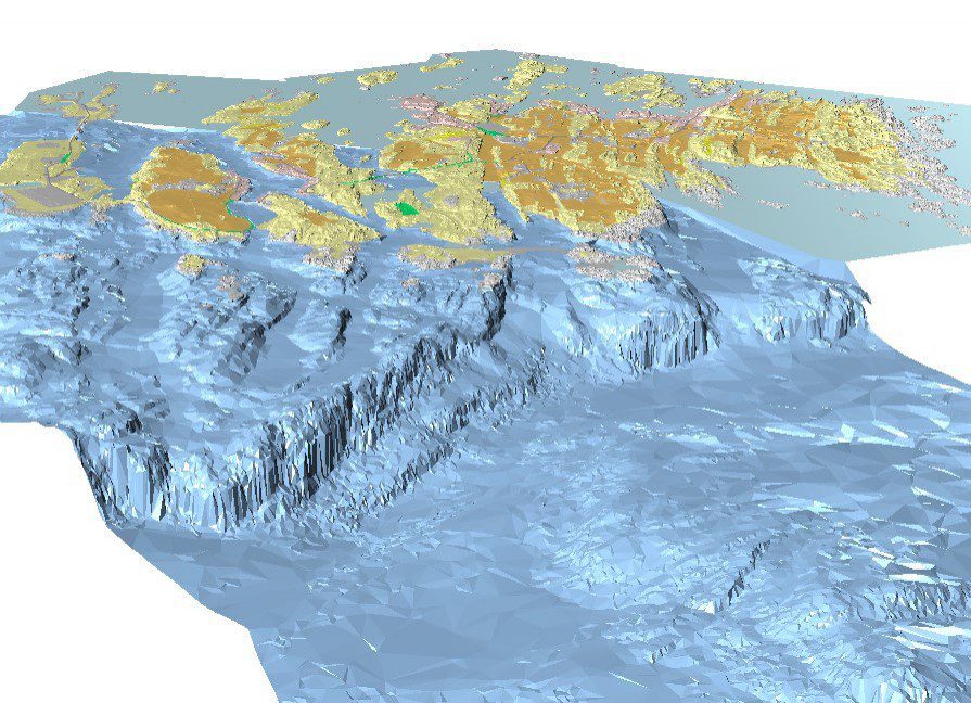 illustration of terrain model